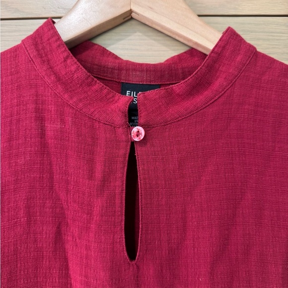 Vintage Eileen Fisher Linen Blend Sleeveless Burnt Red Tunic Top / small - Picture 8 of 11